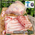 Lamb collar SHOULDER FOREQUARTER BONE-IN frozen CHOPS 1cm 3/8" (price/pack 600g 3-4pcs) brand Wammco / Midfield / WhiteStripe